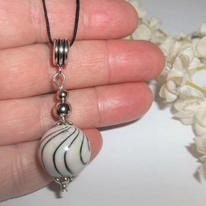 Cream Pendant Necklace, Cream Beaded Necklace, Funky Necklace, Jewelry NWT 7487